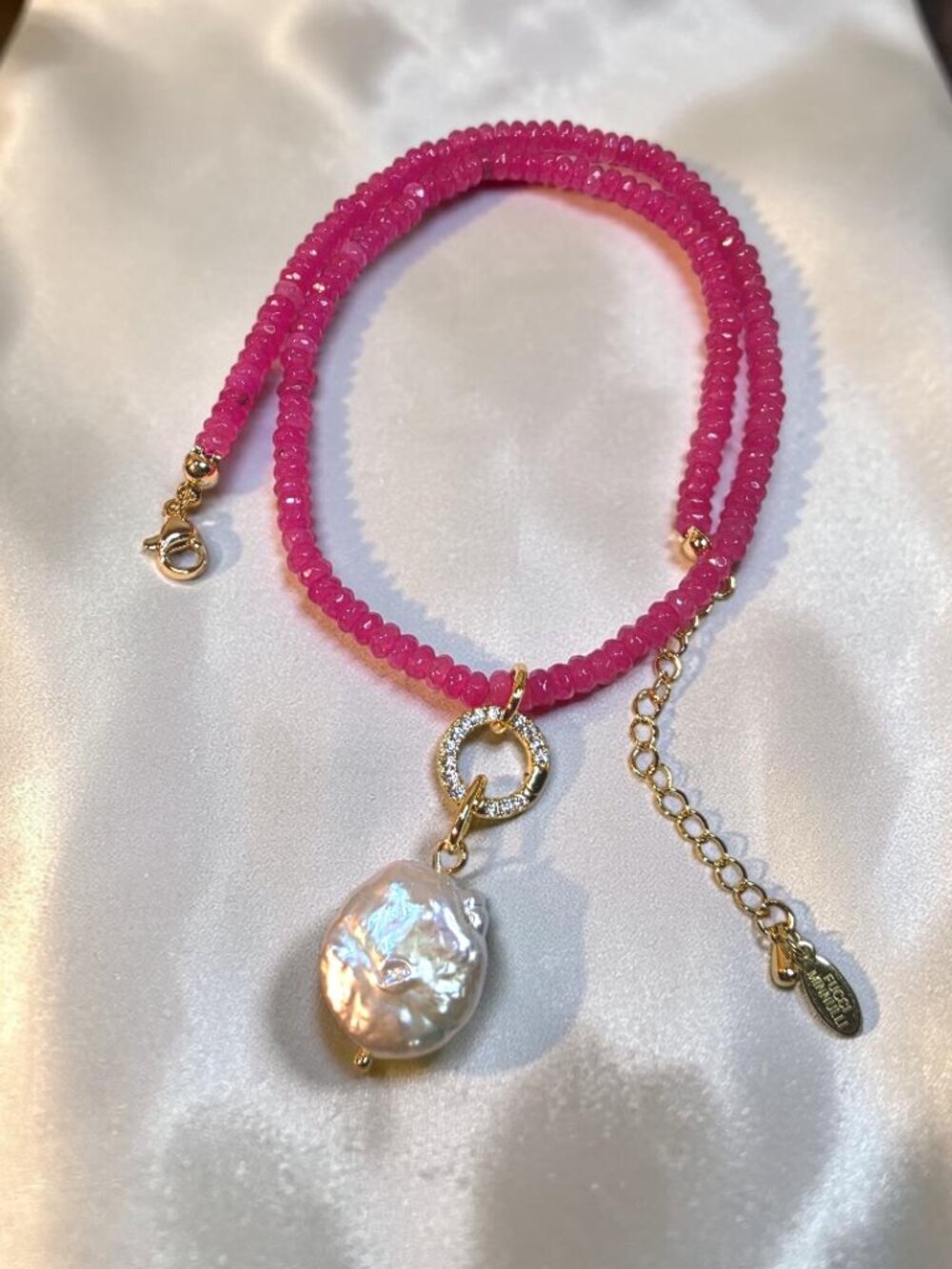 Baroque Pearl, Pink Amazonite, 14K Gold-Filled Necklace By Fucci Minnulli